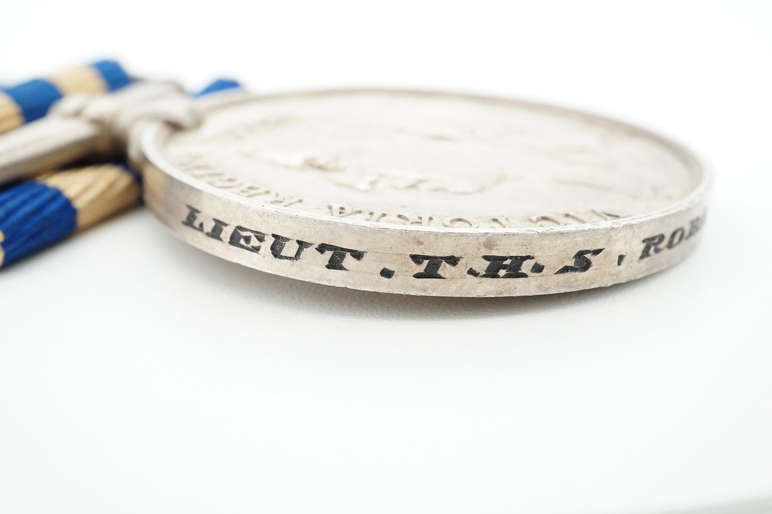 Battle of Trafalgar interest; Four medals awarded to members of the Robertson family. A Victorian naval General Service Medal to Thomas Robertson, Surgeon, with three bars for;, Sirius 17 April 1806, Trafalgar and Egypt,